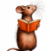 Die Leseratte mit einem Buch ©FEIGENBAUMPUNKT