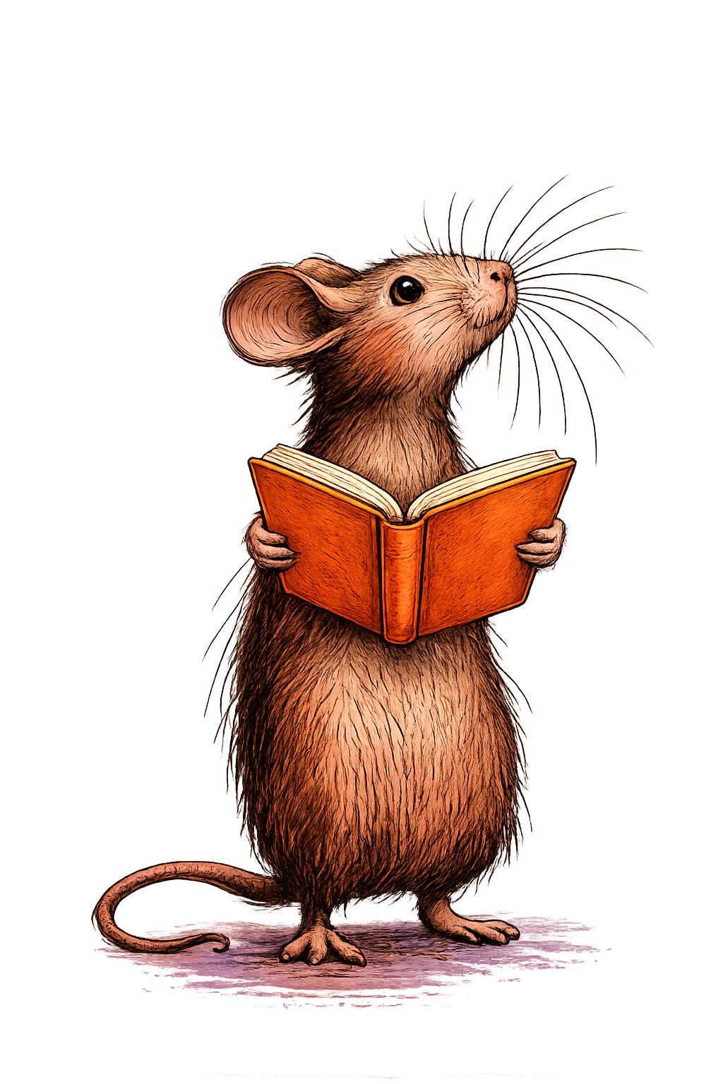 Die Leseratte mit einem Buch ©FEIGENBAUMPUNKT